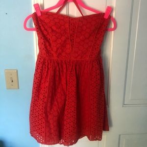 Strapless Red/Orange Dress